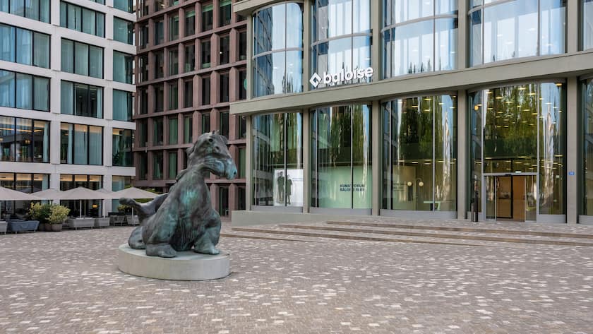 Helvetia Baloise nach starken Halbjahreszahlen gesucht Eingang Baloise Gruppe in Basel (2025).