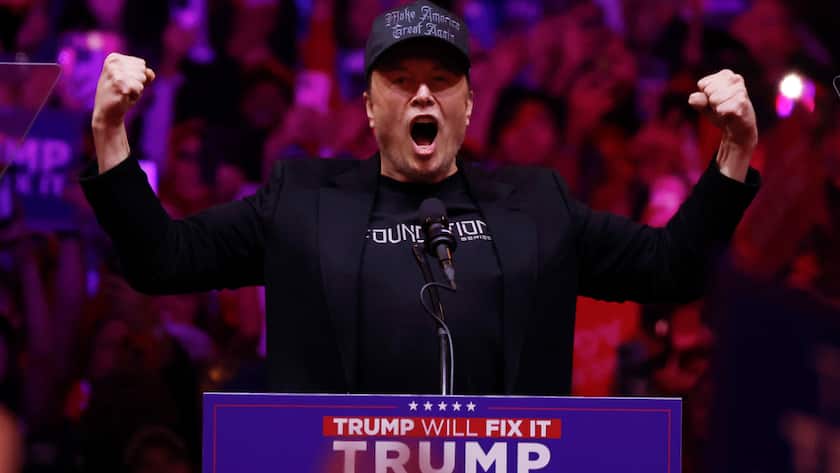 Elon Musk unterstützt den Republikaner Donald Trump im US-Wahlkampf 2024.