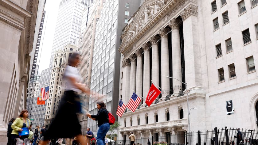 New York Stock Exchange an der Wall Street in New York, USA.