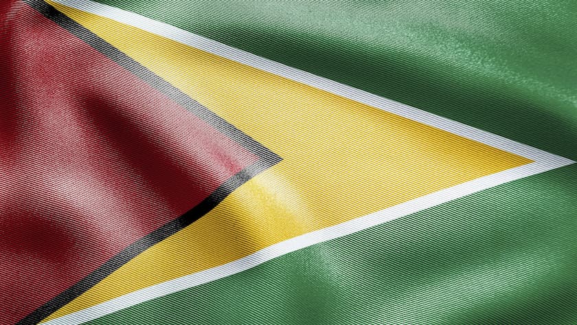 Karibik-Republik: Iran-Krieg bringt Ölexporteur Guyana Geldsegen und neue Probleme Die Nationalflagge von Guyana.