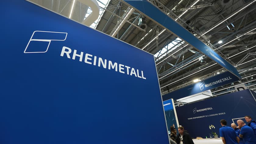 Rheinmetall: Neue Kursphantasie – jetzt in der Conviction List Der Stand des Rüstungsunternehmen Rheinmetall an einer Messe in Düsseldorf (Februar 2025).