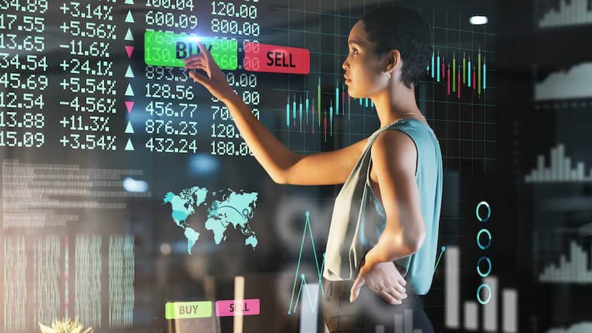 Von Iran-Nachrichten überforderte Händler wenden sich für Hilfe an KI Holographische Darstellung von Börsenkursen (2024).