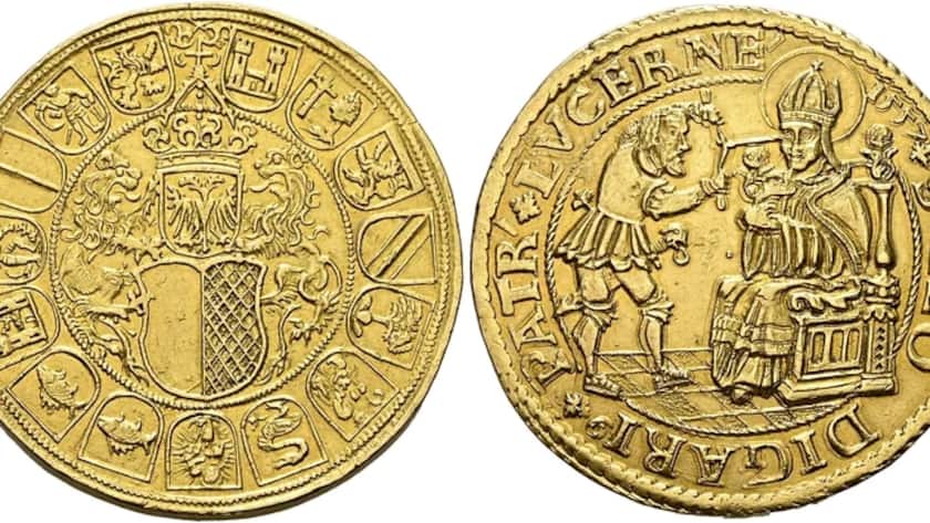 «Einziges bekanntes Exemplar»: Schweizer Goldmünze erzielt Höchstpreis Der 20-fache Goldgulden des Jahres 1557 aus Luzern.