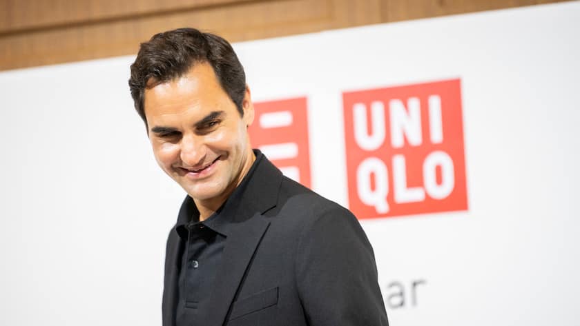 Roger Federer an einer Medienkonferenz seines Sponsors Uniqlo im Herbst 2024 in Paris.