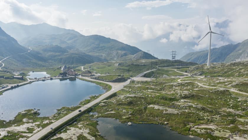 Strominfrastruktur – die Grundlage der Energiewende Gotthard pass, Switzerland, Sustainability in nature
